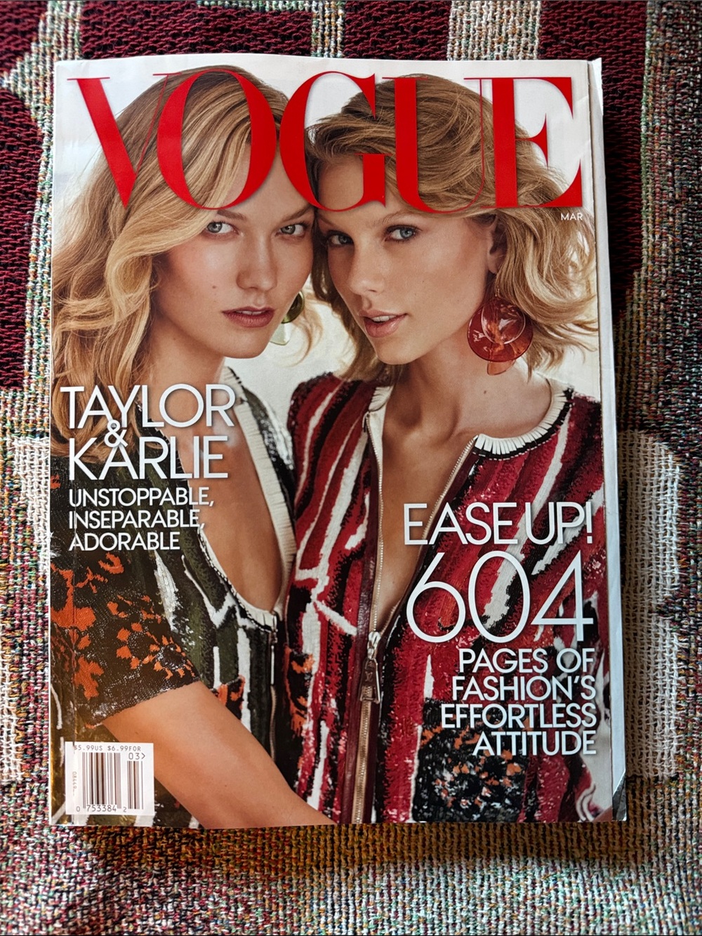 Taylor Swift Karlie Kloss Vogue Magazine March 2015 Road Trip Big Sur RARE Cover